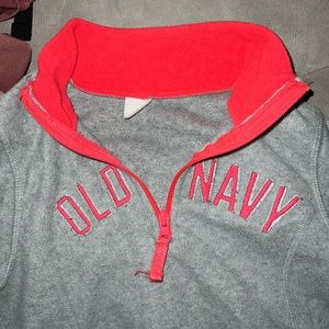 Girl’s Pink And Gray Old Navy Fleece Pullover Size Large 10/12